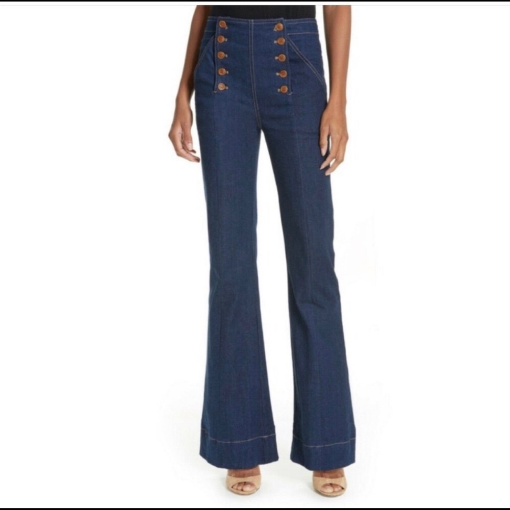 Ulla Johnson Ashton High Rise Flared Sailor Jeans sz 4